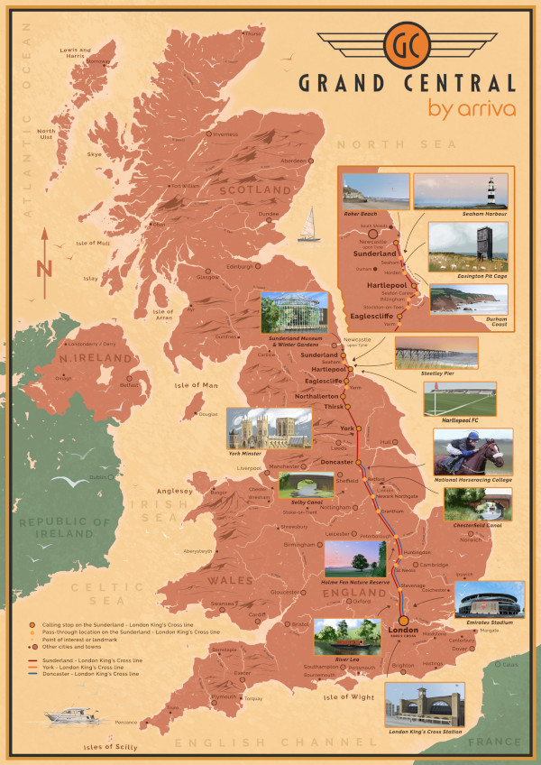 Grand Central's scenic map - Click for larger version