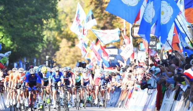 Cyclists at the cycling world championship, credit SWPix