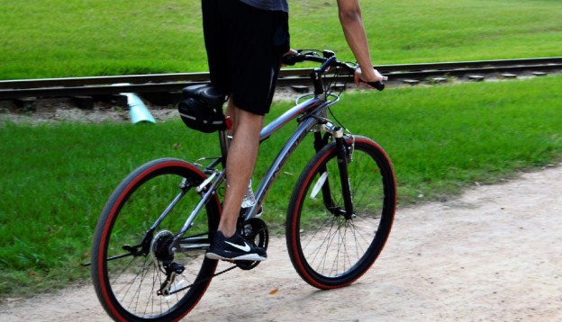 Bicycle by train tracks