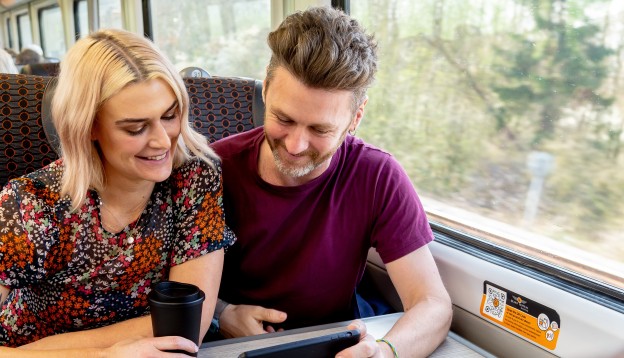 Lady and Man on the train 
